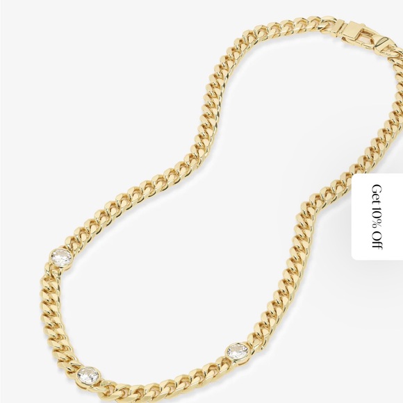 MELINDA MARIA: JULIAN TRIPLE DIAMOND NECKLACE-SILVER main image 0
